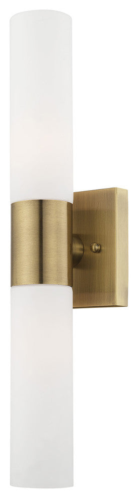 Livex Lighting Aero 2-Light ADA Bath Vanity Wall Light, Antique Brass