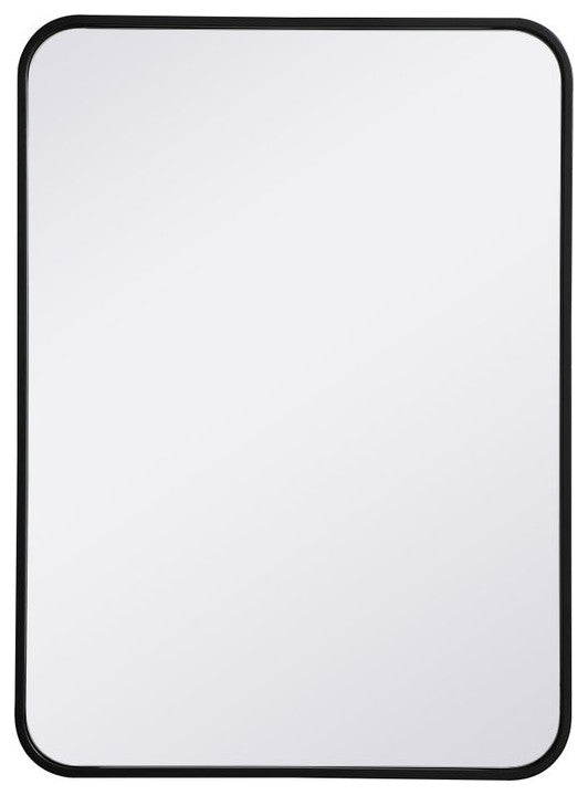 Ellis Soft Corner Metal Rectangular Mirror, Black, 22"x30"