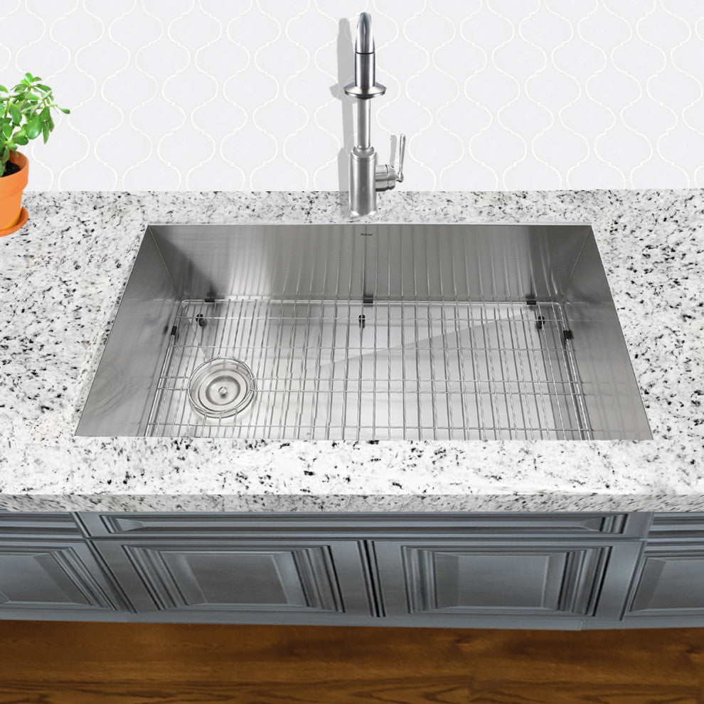 Nantucket Sinks 32" Pro Series Rectangle Undermount Stainless Steel Kitchen Sink