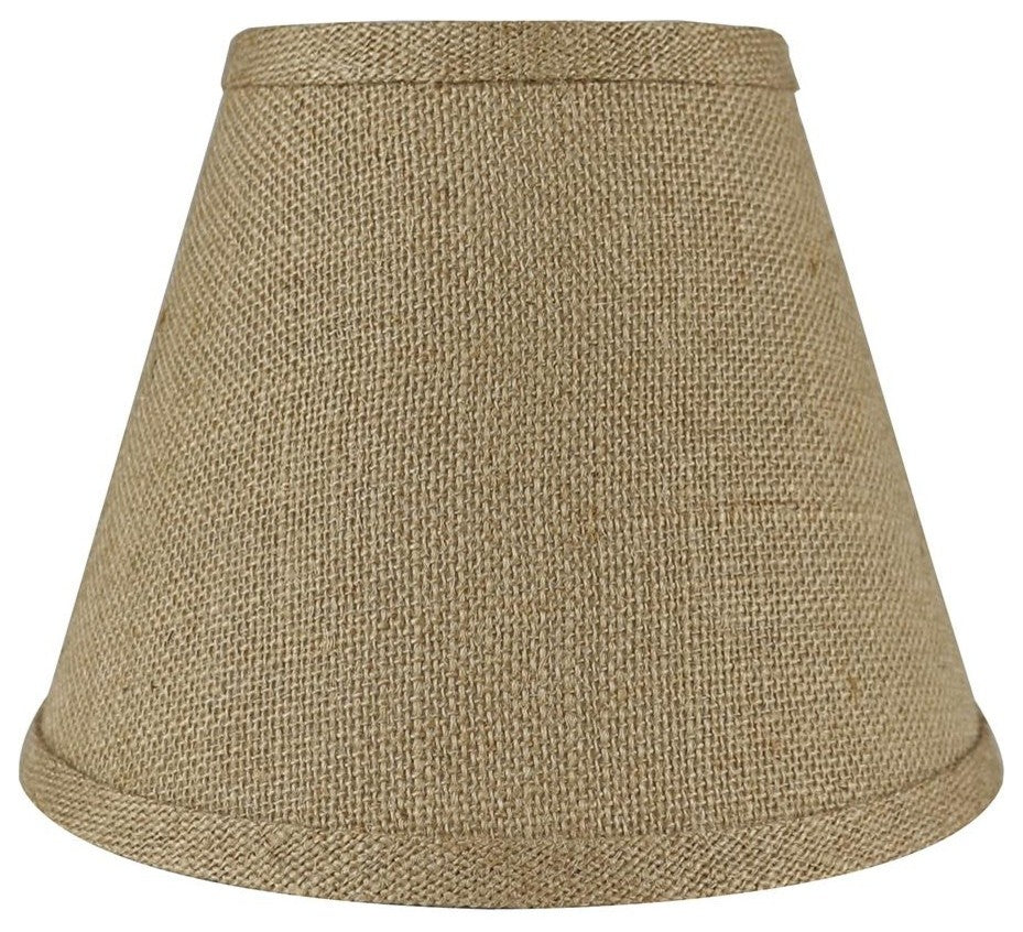 Hardback Faux Silk Coolie Lamp Shade, 5x9x7", Cream, Natural Burlap, Single