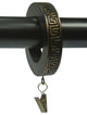 1 3/4" Greek Key Designer Curtain Rings, Burnt Gold, Set of 14