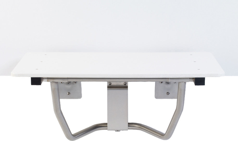 Rectangular Folding Shower Seat, White HDP, 26", Wall Mount