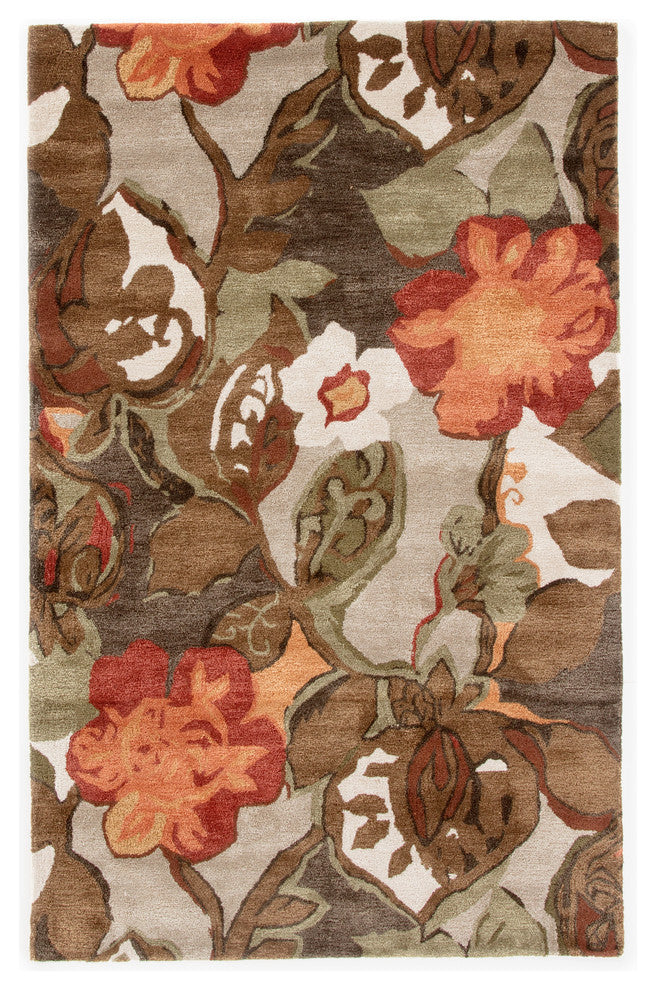 Jaipur Living Petal Pusher Handmade Floral Light Gray/Multicolor Area Rug, 12'x1