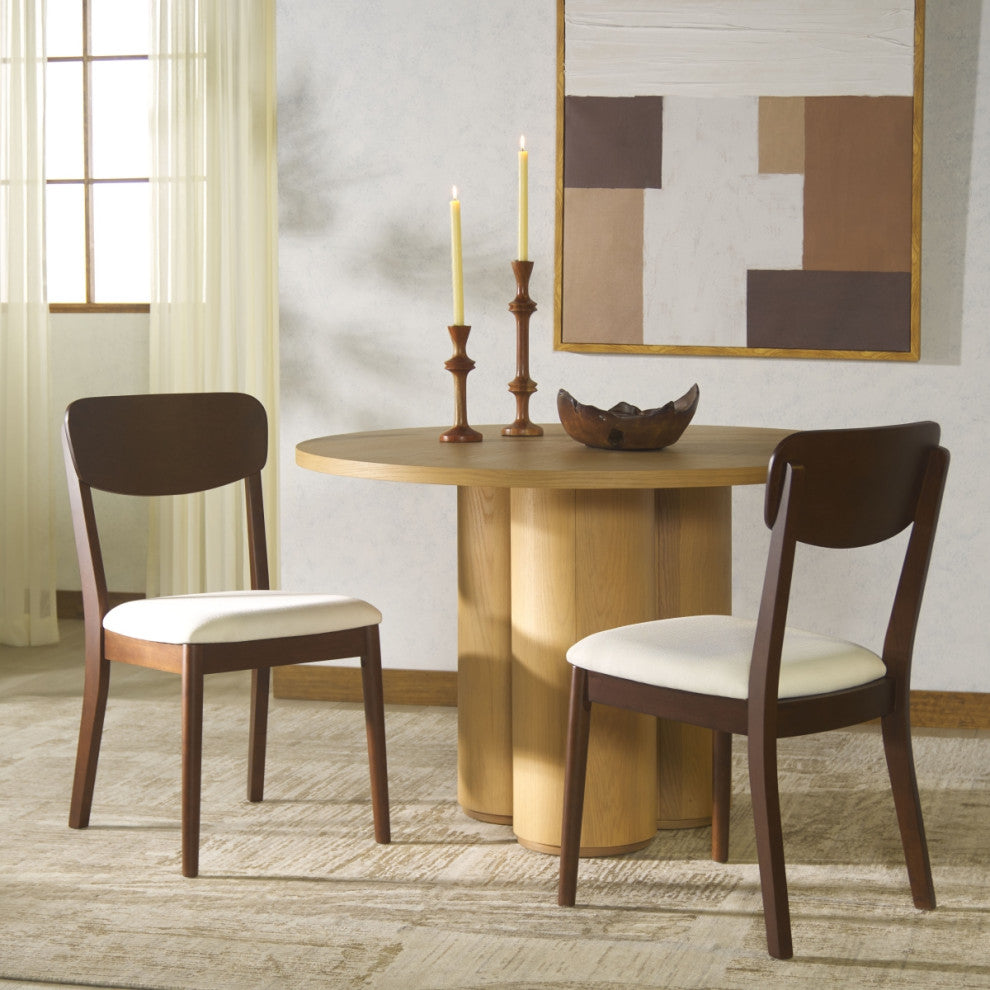 Safavieh Couture Portman Wood Dining Chair, Walnut/White
