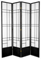 7' Tall Eudes Shoji Screen, Black, 4 Panels