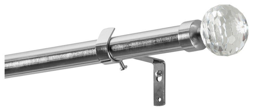 Glass Sphere Prism Extendable Metal Rod Set, 52" 144", Nickel