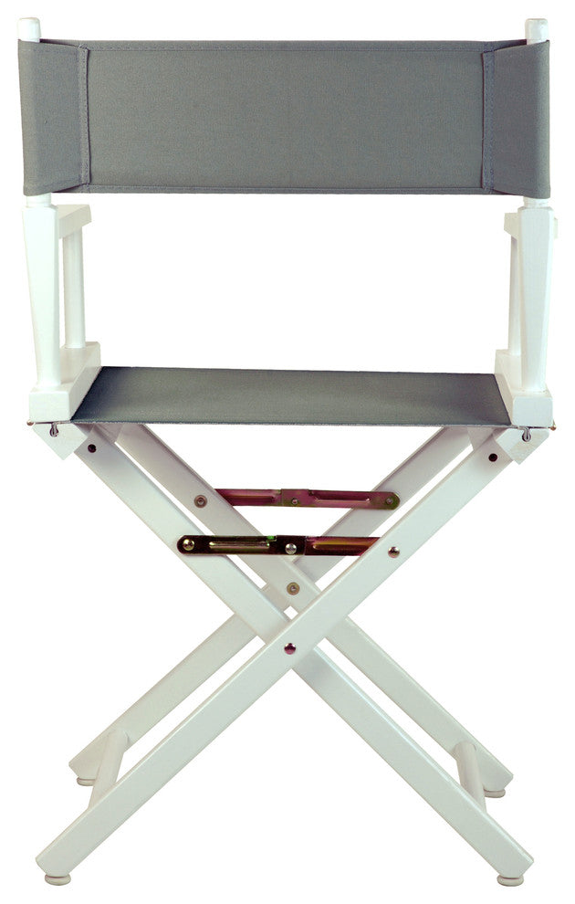 018" Director's Chair White Frame-Gray Canvas