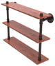 Pipeline 22" Ironwood Triple Shelf, Antique Bronze