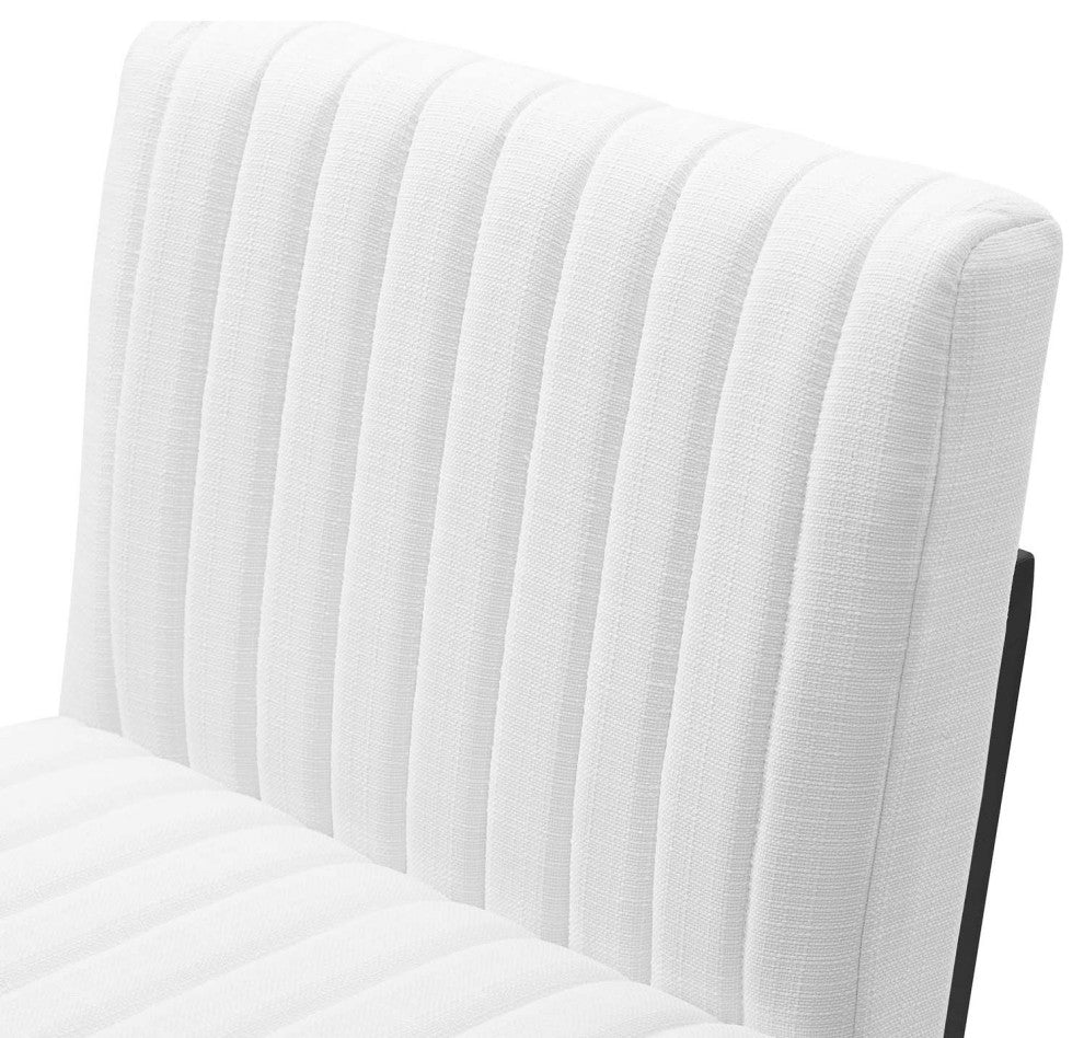 Indulge Channel Tufted Fabric Counter Stool, White