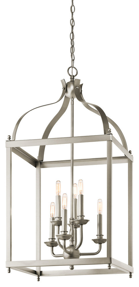 Foyer Chandelier 6-Light, Brushed Nickel