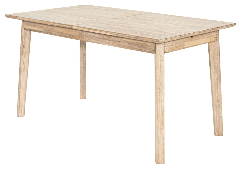 Gia 55-71" Solid Acacia Small Extension Dining Table, Gray Wash