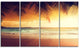 "Palm Leaves On Caribbean Seashore" Modern Seashore Wall Art, 4 Panels, 48"x28"