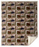 Vintage Lodge Rustic Cabin Sherpa Throw Blanket, 54"x68"