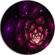 Abstract Fractal Violet Flower, Floral Large Disc Metal Wall Art, 38"