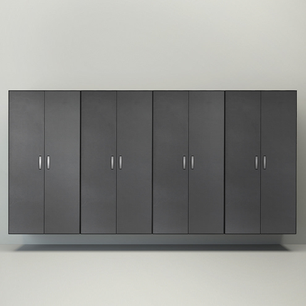 6 Piece Jumbo Cabinet Storage System, White/Silver Carbon Fiber