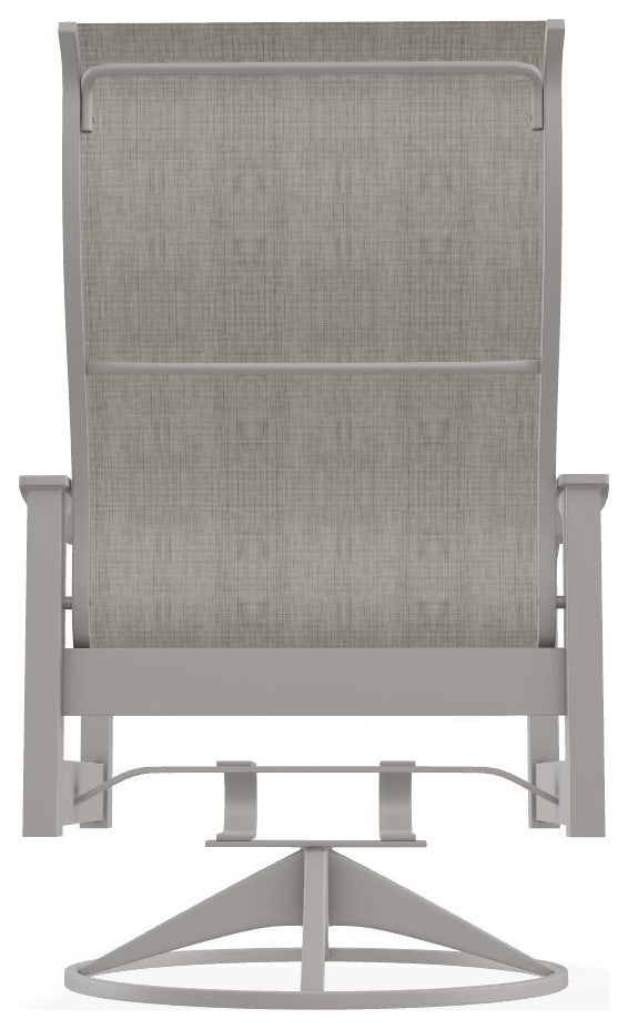 Leeward Sling Outdoor Swivel Rocker, Smoke/Warm Gray