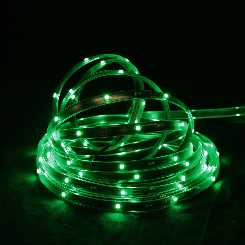 18' LED Indoor/Outdoor Christmas Linear Tape Lighting, Green and Black