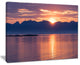 "Norwegian Seashore At Sunset" Modern Seascape Canvas Artwork, 20"x12"