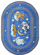 Kid Essentials Rug, Hey Diddle Diddle, 3'10"x5'4" Oval, Blue
