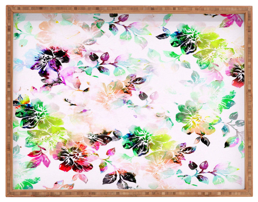 Deny Designs Cayenablanca Romantic Flowers Rectangular Tray