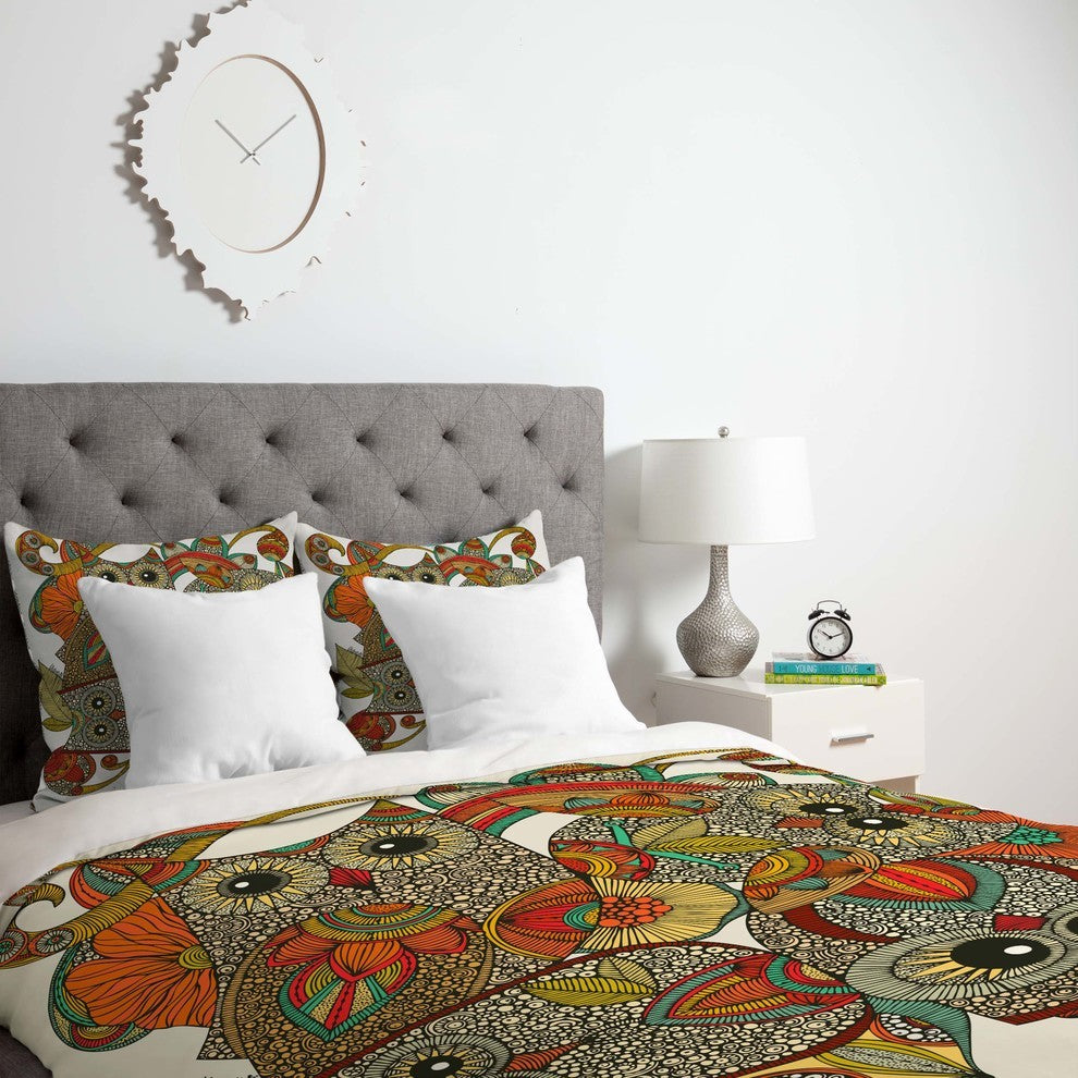 Deny Designs Valentina Ramos 4 Owls Duvet Cover - Lightweight
