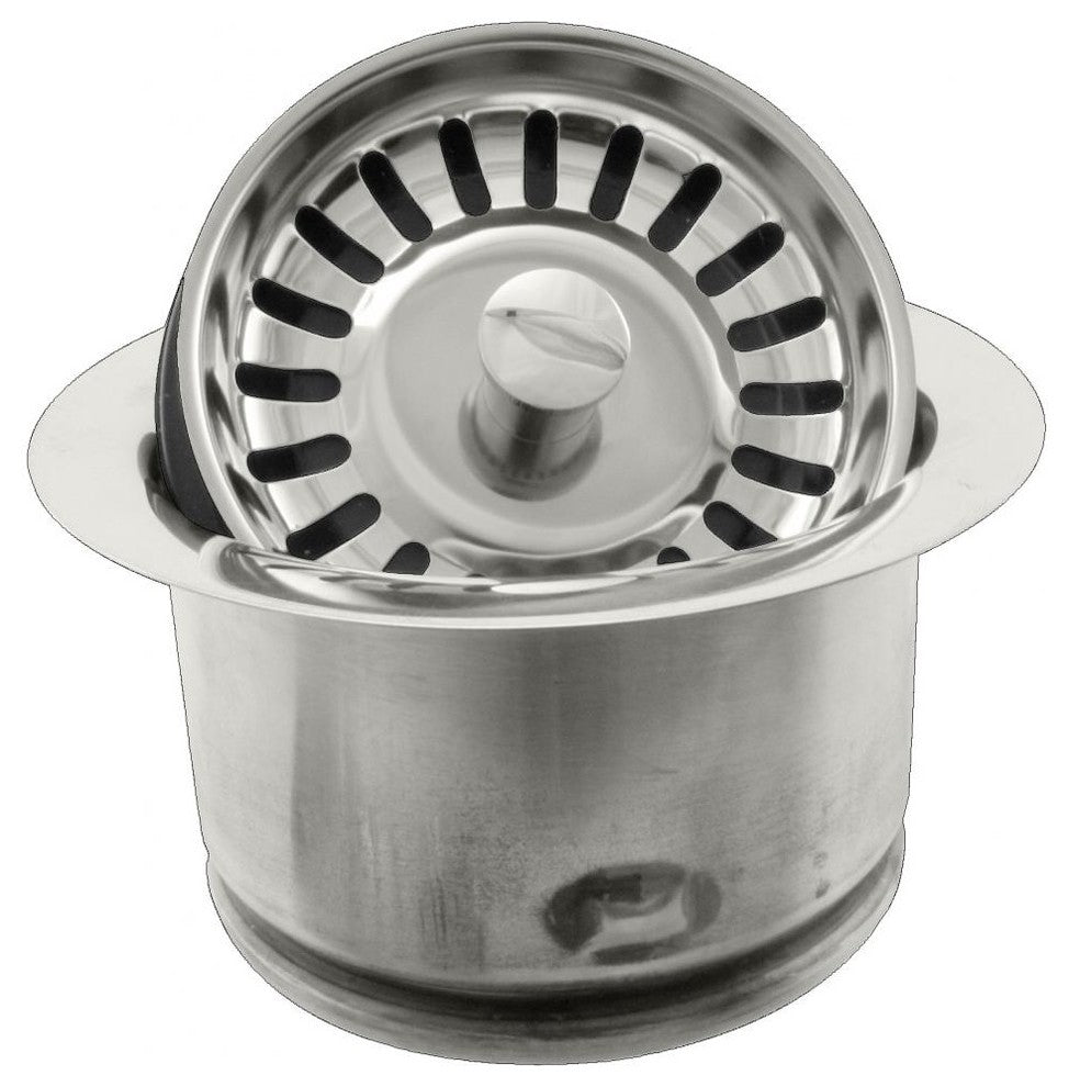 3-Bolt Mount Style Extra-Deep Disposal Flange And Strainer In Polished Nickel