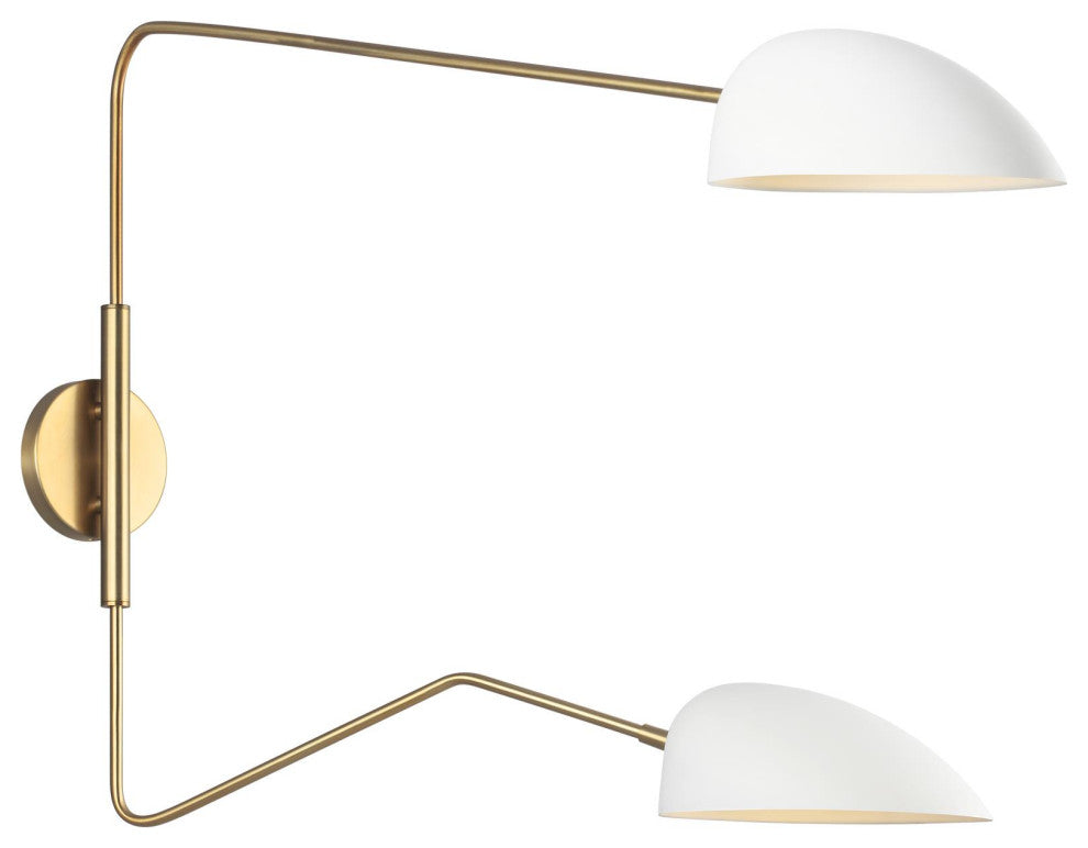 Jane Double Task Sconce, Matte White