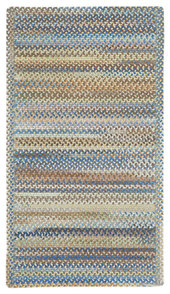 Kill Devil Hill Cross Sewn Braided Rectangle Rug, Light Blue, 9'2"x13'2"
