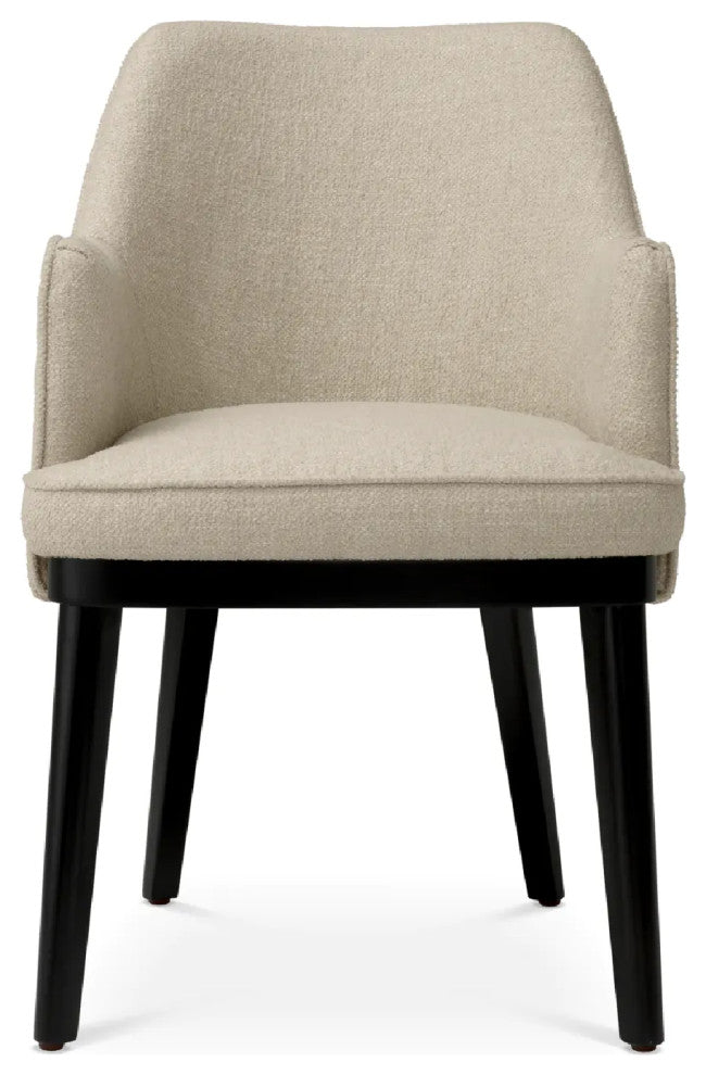 Ecru Fabric Dining Chair, Eichholtz Lavinia