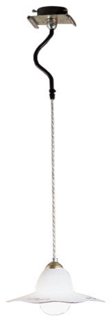 Country Line 1836 Pendant, Satin White and Blue, Verdigris and Rust