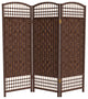4' Tall Fiber Weave Room Divider, Dark Mocha, 3 Panels