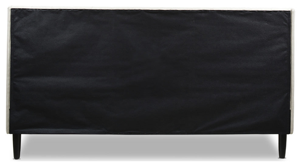 Aspen Modern Vertical Tufted Upholstered Platform Bed, Light Beige Linen, King