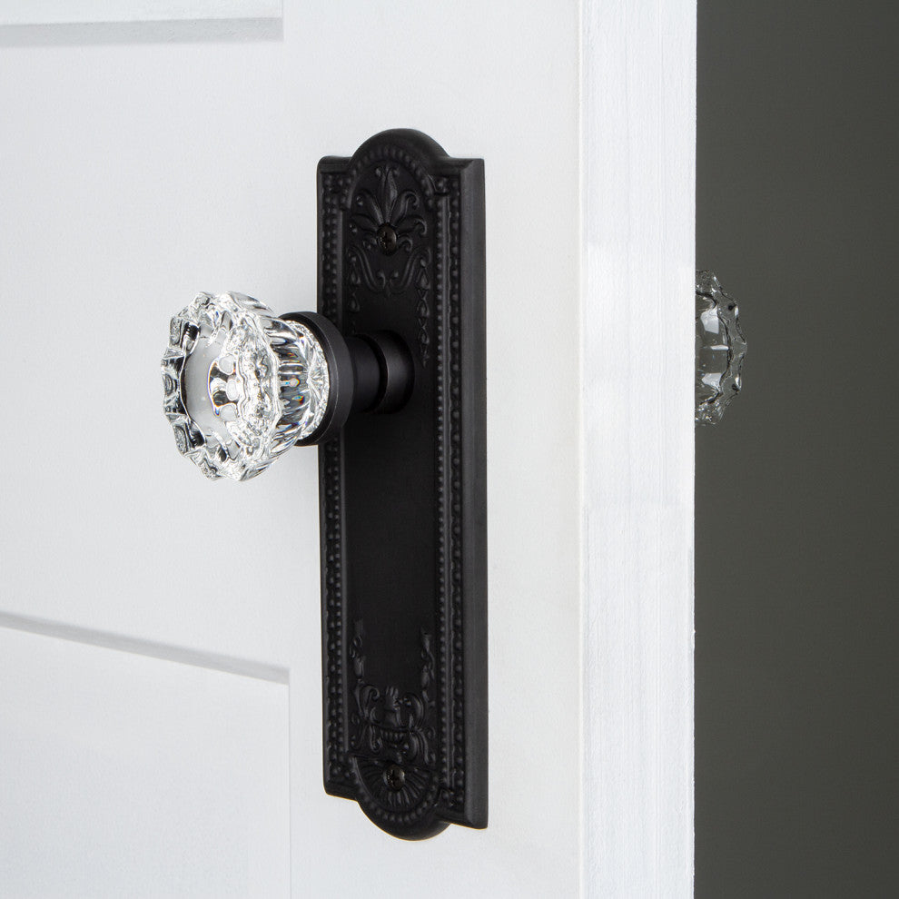 Single Meadows Plate With Crystal Knob, Oil-Rubbed Bronze, Oil Rubbed Bronze, Do