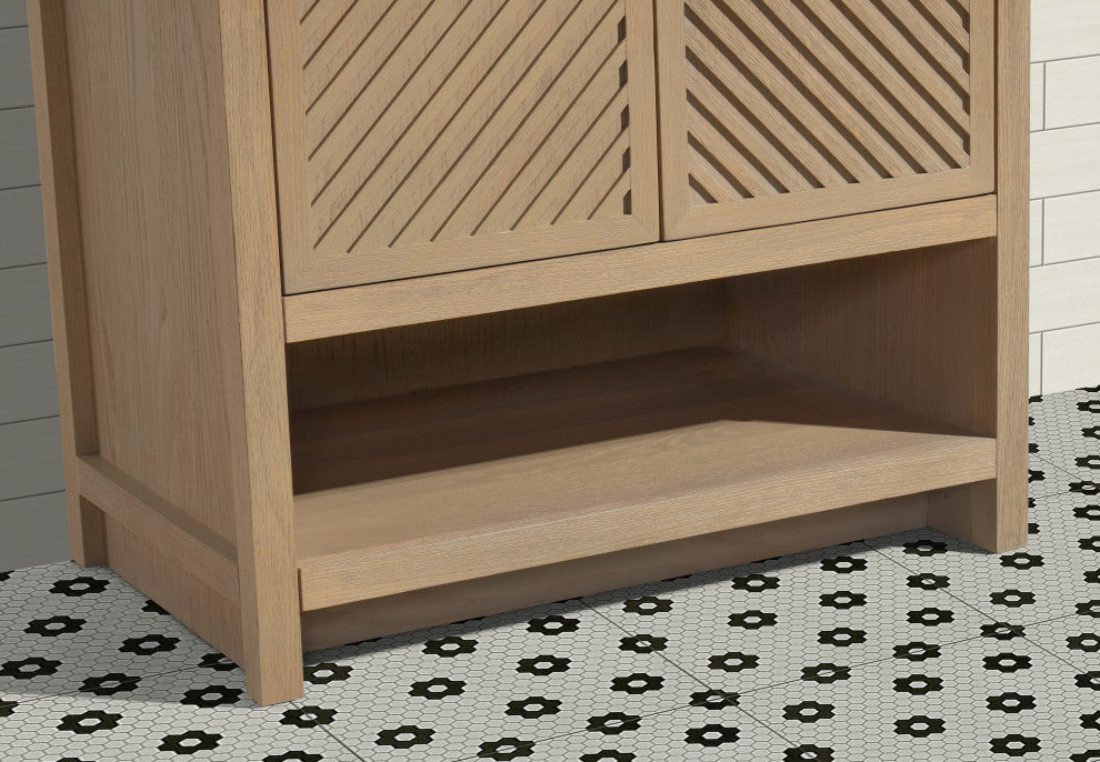 Selena Bathroom Vanity, Oak, 30", Single Sink, Freestanding