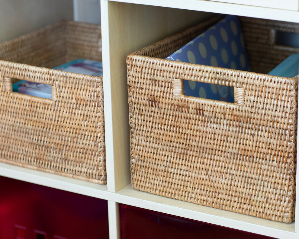 Artifacts Rattan Storage Box Letter File Organizer, Honey Brown