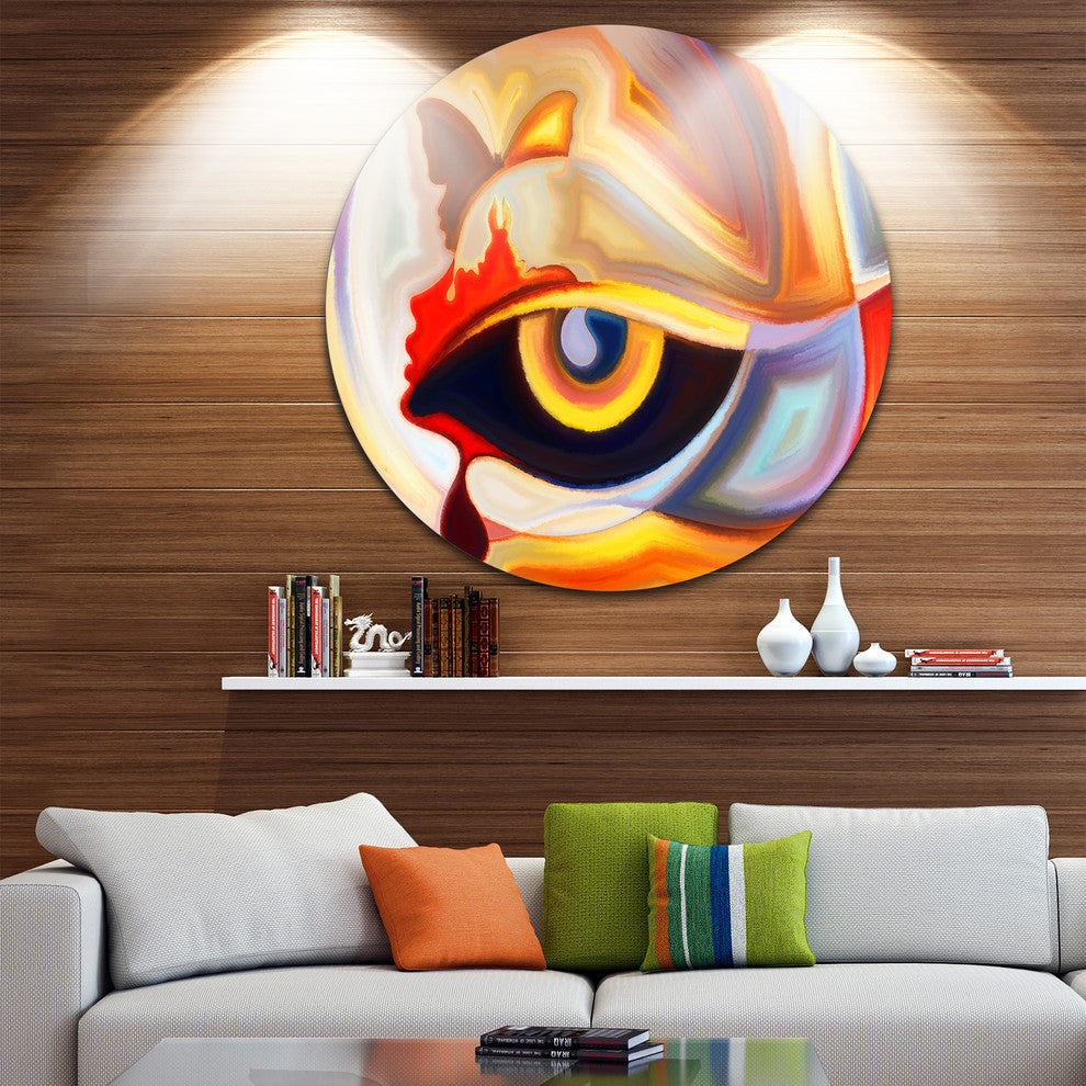 Eye'S Intuition, Abstract Disc Metal Wall Art, 36"