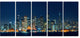 "San Francisco Skyline at Night" Cityscape Canvas Print60"x28", 5-Panels
