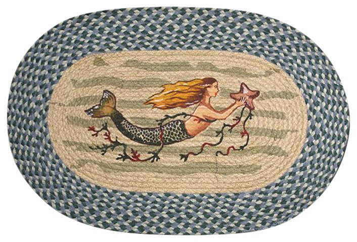 Mermaid Patch Rug, 20"x30" Oval