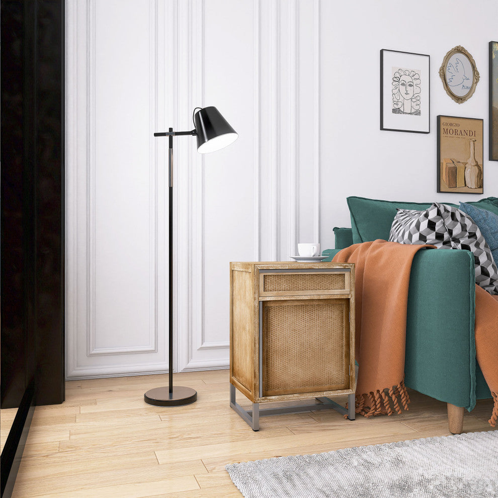 17" 1-door Accent Cabinet, Natural, White Wash