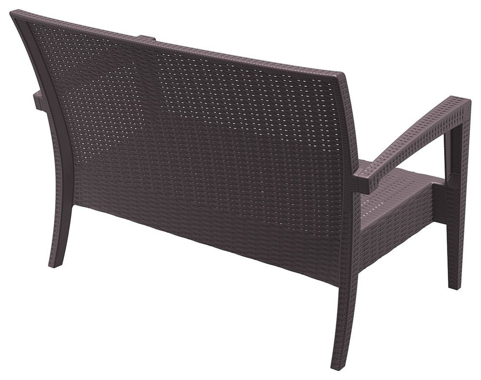 Compamia Miami Outdoor Love Seat, Brown