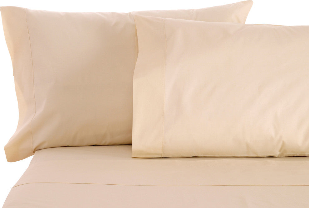 mySheet Set, 100% Natural Cotton Sheet Set, Queen, Up to 18", Natural