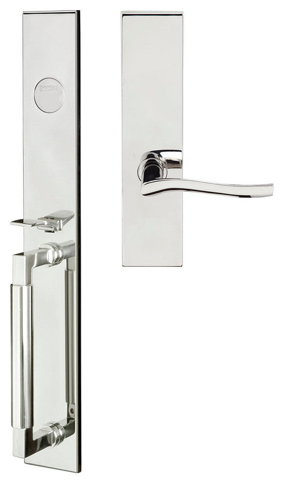 Waterfall Lever, Mortise Dummy Handleset, Right Hand, Polished Stainless Steel