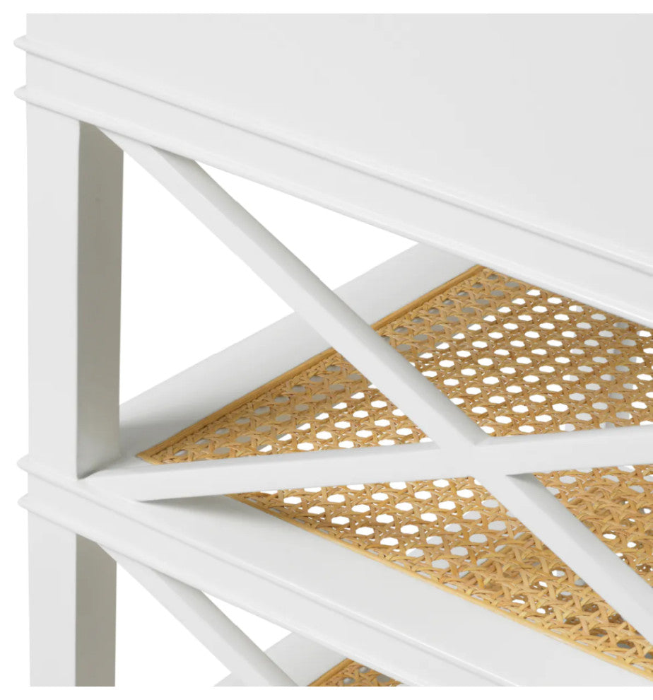 White 1-Drawer Side Table, Eichholtz Bahamas