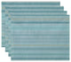 Raya De Agua, Stripe Print Placemat, Set of 4, Aqua