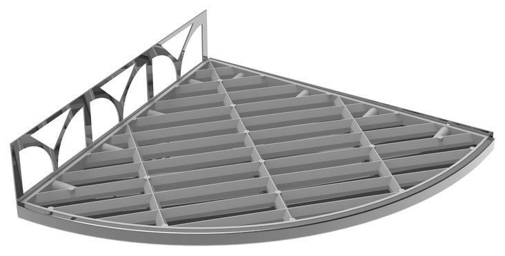 TileWare Victoria Series Structural Surfaces Claddy T-Shelf, Polished Chrome