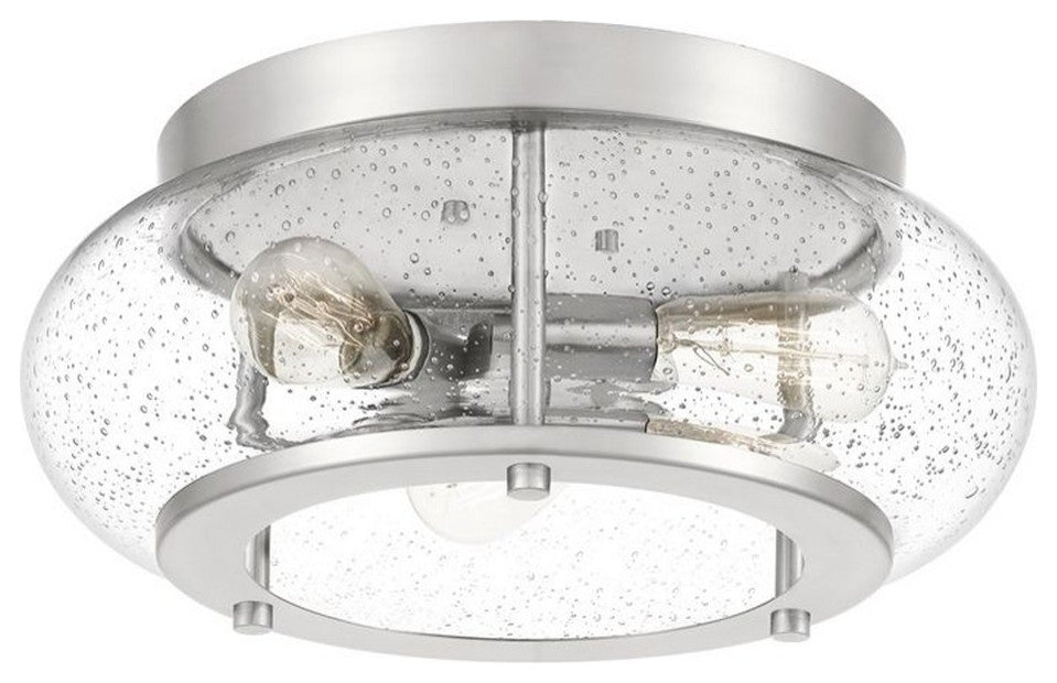Quoizel TRG1616BN Three Light Flush Mount, Brushed Nickel Finish