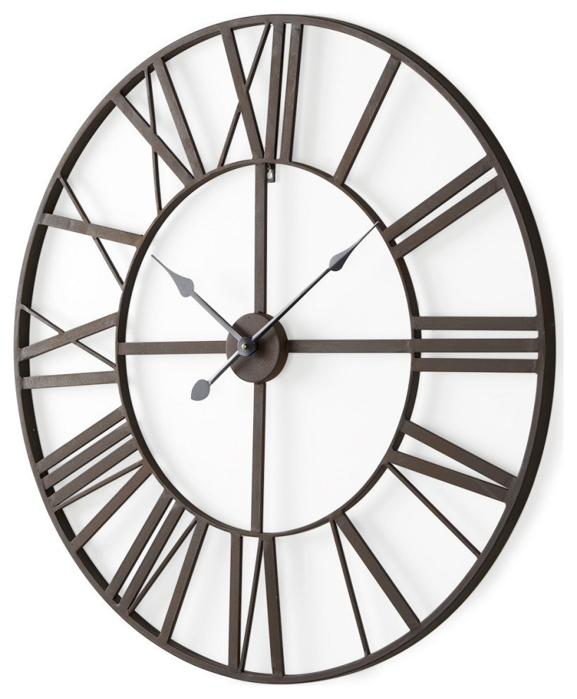 Pender Matte Black Iron 30" Round Wall Clock