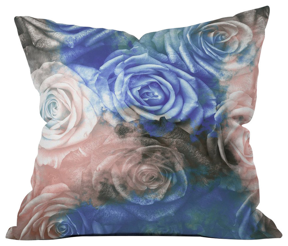 Caleb Troy Wintertide Roses Throw Pillow, 20"x20"