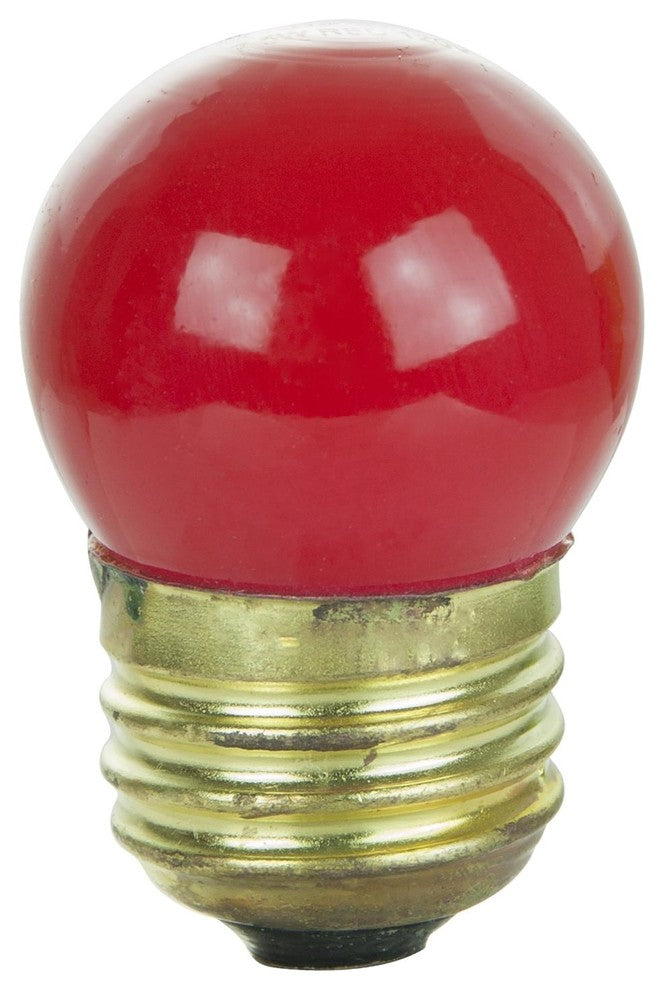 Sunlite 7.5 Watt S11 Colored Indicator, Medium Base, Ceramic Red
