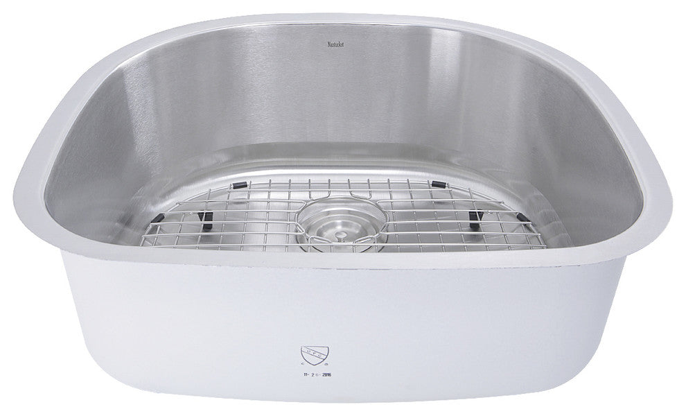 Sconset D-Bowl Undermount Stainless Sink, 23"